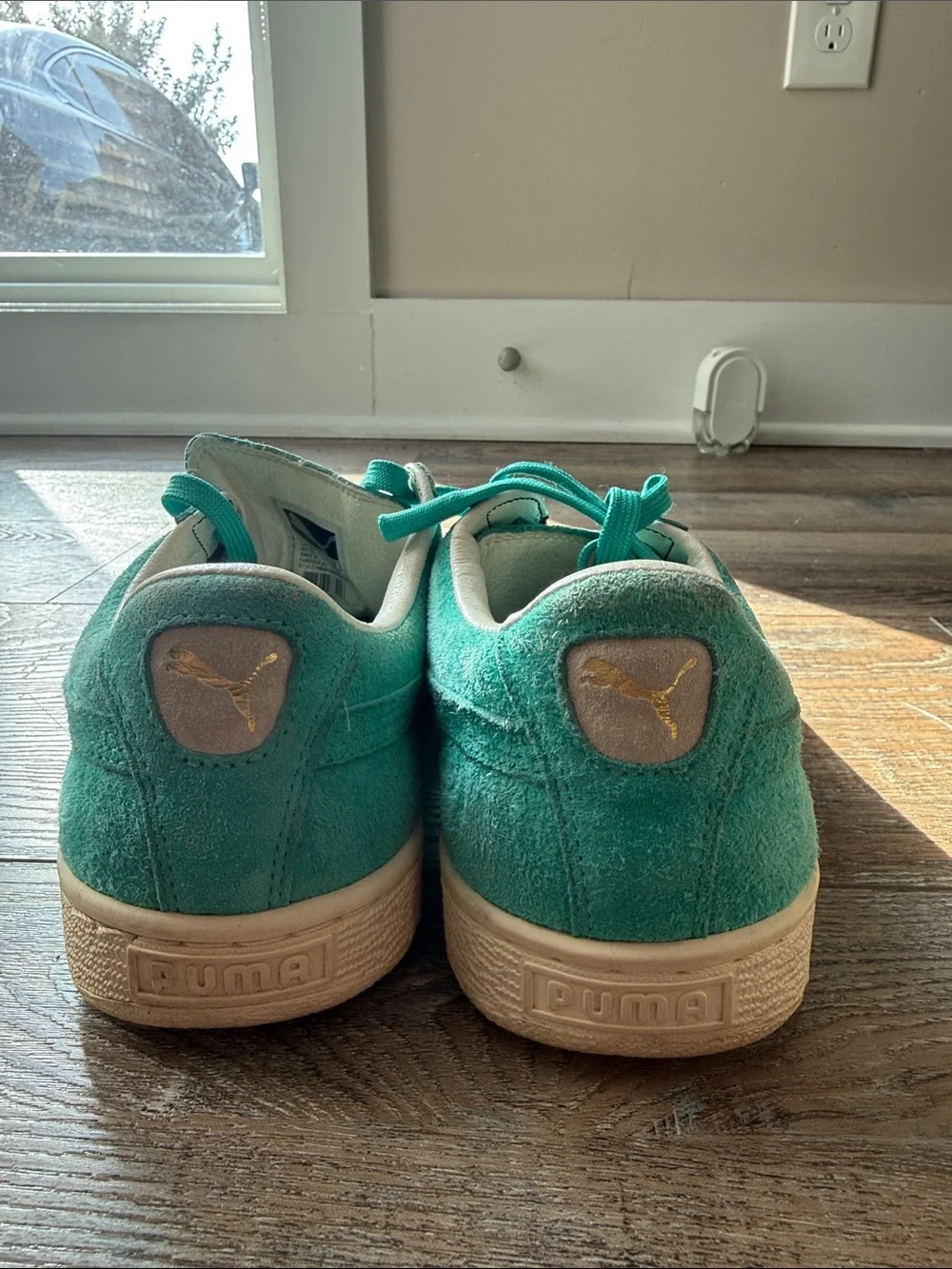 Puma Teal Suede Low-Top Sneakers